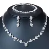 Fashionable Chinese Style Water Diamond Necklace Bracelet Earrings Set for Women