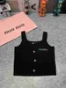 Dames tanktops Camis ontwerper Mi24 Lente/Zomer Nieuwe Leuke Stijl Kleurrijke Hot Diamond Letter Decoratie Dunne Schouderband Korte Gebreide Tanktop 3SD1