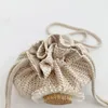 Umhängetaschen für Damen, Umhängetasche, Sommer, Strand, Stroh, modische Clutch, großer gewebter Kordelzug, solide Blume, Messenger, gestrickt