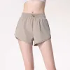 Al Hotty Hot Shorts Designer Liner Elasticband Summer Loose Yoga Sweating Pants New Double Face Brushed Nude Feel Hip Sports Fiess