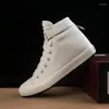 Boots Nice Winter Shoes Men High Top Sneakers Warm Fur Canvas Casual Ankle Black White Footwear A1628