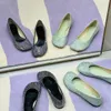 Abendschuhe für Damen-Designer, Ballett-Loafer, 43, luxuriöser Kristall-Strassstein, eckige Zehen, Satin, flacher Absatz, bequemer Tanzschuh, US5–US12