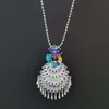 Miao Silver Peacock Sweater Chain Like National Style Necklace Literary Fairy Fan Exaggerate Scenic Area Tassel Gaqi