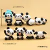 8pcs/Set Cute Panda DIY Micro Krajobraz Figurki 3D Miniaturowe dekoracja ogrodu domowego Mała ornament 4,5 cm