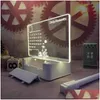 Night Lights Note Board LED Light USB Mes Holiday With Pen Gift For Children Girl Girlly Decoration Bedside Lamp2721704 Drop Delivery L DHGQT