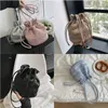 Shoulder Bags Solid Color Pleated Bucket Bag Casual Korean Style PU Leather Drawstring Handbags Texture Office Worker