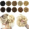 Syntetyczne peruki syntetyczne niechlujne włosy bułka chignon scrunchies Fałszywe włosy opaska zaplatać Elastyczny ogon do włosów dla kobiet syntetyczny kucyk kręcony 240329