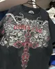 Hip Hop Skull Pattern Print T-shirt Women Y2K Gothic Clothing Retro Round Neck Oversized Short Sleeve Top Street Wear 240315