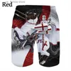 Men's Shorts New Arrival Knights Templar 3D Printed Men Fashion Personality Summer Quick-drying Ice Shorts Ropa De Hombre Kids Beach Shorts Y240320