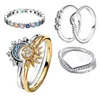 Женское кольцо из серебра 925 пробы, оригинальная Корона в форме сердца, модное кольцо, подлинное, из чистого серебра, цветная корона принцессы, сверкающая любовь, подарок5