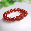 Strand Brazil Red Agate Pi Xiu Bracelet Chalcedony