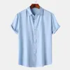 Camisas casuais masculinas homens camisa de lapela negócio elegante colarinho verão com design sem costura elástico para confortável