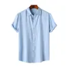 Camisas casuais masculinas homens camisa de lapela negócio elegante colarinho verão com design sem costura elástico para confortável