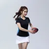 Dames Badminton T-shirts Sneldrogend Tafeltennisshirts Mesh Ademend Training Sport Tees Polyester Tennis Korte mouw 240306