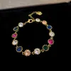 Colorful diamond necklace bracelet court style personality temperament clavicle chain bracelet