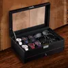 Watch Boxes 6 Slots Box Jewelry Organizer Lockable Sunglass Display Case