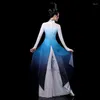 Bühnenkleidung Traditionelle chinesische Vintage Hanfu Blumendruck Qipao Kleid Hosen Set Alte Volkstanzkostüm Leistung