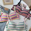 Bras Sujetador sin costuras para mujeres Rainbow Girl Estudiantes Dopamina Top Anillo de acero Ropa interior gratis Lencería Sexy Beach Bralette