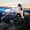 Auto elettrica/RC Fy001 1/16 2.4G 4Wd Rc Car 720P 0.3Mp Telecamera Wifi Fpv Camion militare fuoristrada spazzolato con luce a led VS WPL WLtoys Crawler ModelL2403