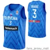 Printed Basketball Slovenia Jersey 2023 World Cup 27 ZIGA DIMEC 55 JAKOB CEBASEK 15 GREGOR HROVAT 11 Jaka BLAZIC 4 ZIGA SAMAR 3 Goran Dragic Blue White FIBA Shirt