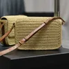 Summer Straw Bag Weekend Travel Bag Beach Bag Flap Handbag Lafite Grass Weaving Crossbody Bag Luxury Shoulder Wallet Designer Top Quality Genuine Leather Purse