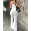 TrackSuits Spant Damskie Zestawy Kobiety Summer Sexy Pasp Crop Top Lose Flare Pants Suits Casual Proste Solid Setfits 24318