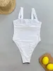 Kadın Mayo Seksi 3D Beyaz Siyah Renkli Blok Mayo Tek Parça Bodysuits Bikinis Yüksek Bel Tanga Mayo Biquini