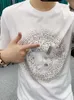 デザイナーメンズTシャツ夏のメデューサホットダイヤモンドラウンドネックTシャツのための半袖若者ストリートカジュアルプルオーバーPDM0