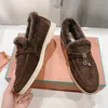 Santoni suede shearling slip-on المتسكعون المصممون النساء رجال مسطحات متوازيات سحر المشي 100 ٪ جلدية حقيقية من الجلد المدبوغ الطبيعي الفراء