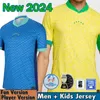 Camiseta de fútbol de Brasil 2024 Copa América Copa NEYMAR VINI JR Conjuntos de kits para niños 2025 Camiseta de fútbol del equipo nacional de Brasil 24/25 Versión del jugador visitante 4XL RODRYGO MARTINELLI