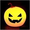 Otra iluminación LED Carga USB Luces de calabaza Halloween Pats Luz nocturna Festival Atmósfera Colorf Lámpara de mesa pequeña 5191488 Drop Deli Dhuqm