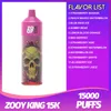 СКЛАД ЕС ZOOY KING 15K Puffs Tornado 9000 15000 Puff Одноразовые электронные сигареты Электронные сигареты Vape 26 мл Сетчатая катушка 5% NIC Перезаряжаемые электронные сигареты 9K Puff Bang King Box Bar