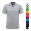 Мужская летняя рубашка-поло с короткими рукавами и лацканами, повседневная дышащая высококачественная свободная рабочая одежда в рубчик 240318