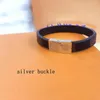 Bracelets Sale Jewelry Stainless Alloy Bangles Pulseiras Steel Leather For Man Women Gift With Box Rt11a