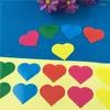 Décoration de fête 300pcs / lot autocollants de papier kraft auto-adhésifs en forme de coeur de style rétro pour le sceau d'étiquette d'ornement de carte de voeux de mariage
