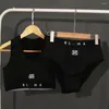 Costume da bagno estivo da donna B Home Split puro nero lettera ricamo stampato lusso e bikini bianco