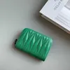 Pleated Ladies Short Card Holder High-grade Compact Large Capacity Card Holder Wallet 031924-11111