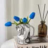 Modern minimalistisk oregelbunden keramisk vaser vardagsrumsbord torkat blomma dekoration blomma arrangemang dekoration kreativ 240311