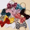 Acessórios para o cabelo 36 pçs/lote veludo nó arco bebê bandana artesanal bowknot elástico hairband crianças meninas headwear