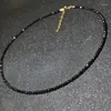 Collane con ciondolo Girocollo Moda Semplice Perline di cristallo nero Collana corta Gioielli femminili Bijoux Regalo per amici di feste da donna