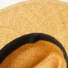 Cappello Fedora in paglia a tesa larga con erba intrecciata fine estivo per donna Moda Jazz Beach Panama 240309
