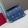 Shoulder Bags Imitation Crystal Women's Handbag Fashion Rivet Single Chain Crossbody Bag Set With Diamond