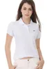 Summer 100% Cotton polo short Womens Short Sleeve Polos Shirts Casual Womens Lapel Polos Shirts Fashion Slim Tops 240308