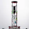 3D Handgeschilderde Uil Waterpijpen Rechte Perc Waterpijpen Glow in the Dark Glazen Bongs 18mm Vrouwelijke Joint Dab Rigs met Diffuus Downstem Bowl LXMD20106