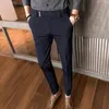 Mäns kostymer 2024 Business Dress Pants Men Solid Color Office Social Formal Suit Casual Streetwear Wedding Trousers Pantalon Homme