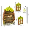 Miniatyr trädgårdsstaty fairy gnome hem fönster glöd i det mörka trädet hugger alf gård konst figurer utomhusdekor 240312