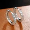 Hoop Earrings DRlove Silver Color CZ For Women Timeless Style Simple Ear Accessories Teens Minimalist Gift Classic Jewelry