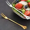 Ensembles de vaisselle petite fourchette bords lisses fourchettes à fruits créatives antirouille mode Dessert sans bavures vaisselle en acier inoxydable