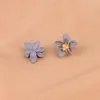 Boucles d'oreilles à clous pour femmes, bijoux de mode, fleur créative, couleur violette, exquise, fête, moderne