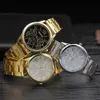 Brand 3 Eyes Gold Geneva Casual Quartz Watch Women Stainless Steel Dress Wristwatch Relogio Feminino Ladies Clock S 240318